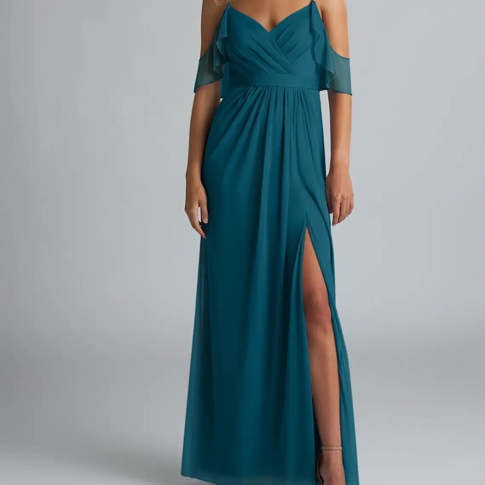 Azazie Fiena Elegant Teal Evening Gown